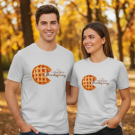 Heren Retro Arcade Pompoentaart Thanksgiving Tri-Blend Shirt