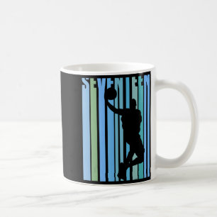 Heren retro basketbal 17e verjaardag kinderen jong koffiemok