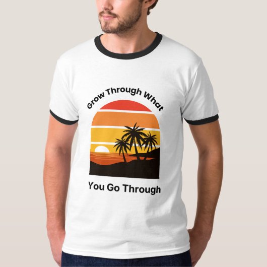 Heren Ringer T-Shirt Positieve Mentaliteit Cadeau (Voorkant)
