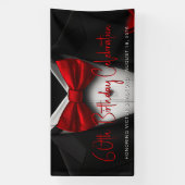 Heren Rood Zwart Smoking Verjaardagsfeest Banner (Verticaal)