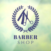 Heren salon eenvoudig logo aangepaste naam modern  raamsticker (Vel 3)