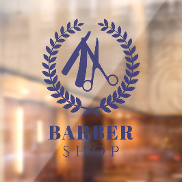 Heren salon eenvoudig logo aangepaste naam modern raamsticker