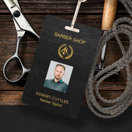 Heren salon kapper gepersonaliseerde werknemer fot badge
