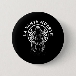 Heren Santa Muerte Mexico Calavera Skelet Schedel Ronde Button 5,7 Cm