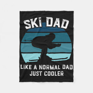 Heren ski vader T-shirt voor mannen grappige skiën Fleece Deken
