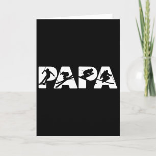 Heren Skier Papa T-shirt, Grappige Papa Skiet Vade Kaart