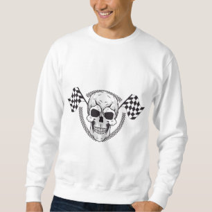Heren Skull Racing Vlag Sweatshirt