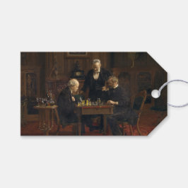 Heren spelen een spel van schaken (Thomas Eakins) Cadeaulabel