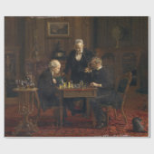 Heren spelen een spel van schaken (Thomas Eakins) Cadeaupapier (Vlak)