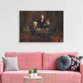 Heren spelen een spel van schaken (Thomas Eakins) Canvas Afdruk (Insitu (Woonkamer))