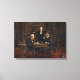 Heren spelen een spel van schaken (Thomas Eakins) Canvas Afdruk