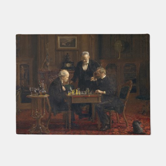 Heren spelen een spel van schaken (Thomas Eakins) Deurmat (Voorkant)