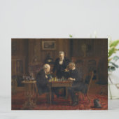 Heren spelen een spel van schaken (Thomas Eakins) Kaart (Staand voorkant)