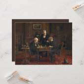 Heren spelen een spel van schaken (Thomas Eakins) Kaart (Voorkant / Achterkant in situ)