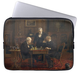 Heren spelen een spel van schaken (Thomas Eakins) Laptop Sleeve