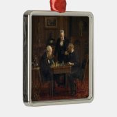 Heren spelen een spel van schaken (Thomas Eakins) Metalen Ornament (Rechts)