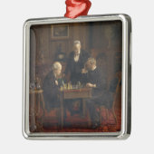 Heren spelen een spel van schaken (Thomas Eakins) Metalen Ornament (Links)