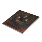 Heren spelen een spel van schaken (Thomas Eakins) Tegeltje (Zijkant)