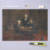 Heren spelen een spel van schaken (Thomas Eakins) Tissuepapier (Craft)