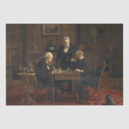 Heren spelen een spel van schaken (Thomas Eakins) Tissuepapier