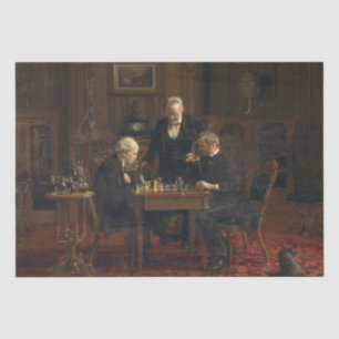 Heren spelen een spel van schaken (Thomas Eakins) Tissuepapier
