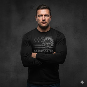 Heren Spirit of 76 Chopper Skull Lange Mouwen T-shirt