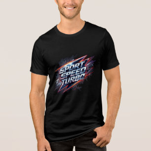 Heren Sport Speed Turbo Racing Zwarte T-Shirt
