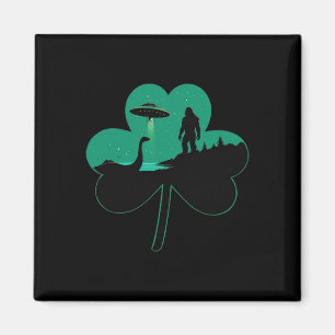 Heren St Patricks Day Alien Ufo Klaver Sasquatch N Magneet