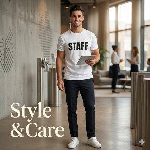 Heren STAFF Witte T-shirt – Eenvoudig & Stijlvol