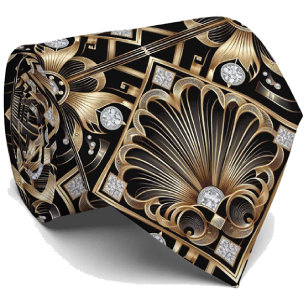 Heren stropdas   Art Deco nepdiamanten halsband st