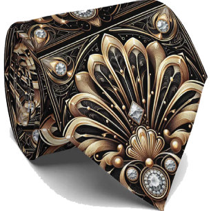 Heren stropdas   Art Deco nepdiamanten halsbandjes