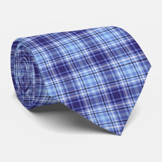 Heren stropdas-blauw ruit stropdas (Opgerold)