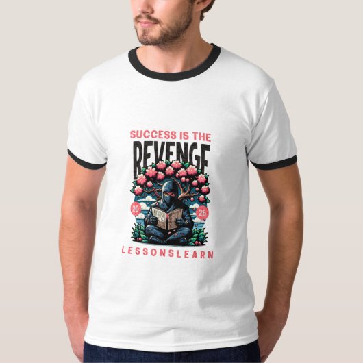 HEREN SUCCESS REVANCHE LESSEN LEREN RINGER TEE T-SHIRT (Voorkant)