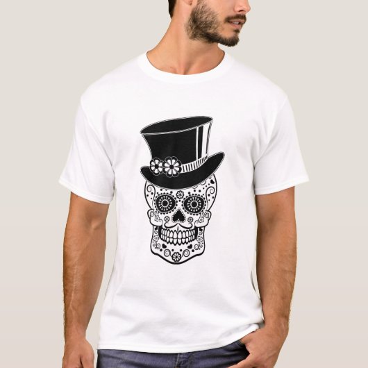 Heren Suiker Schedel T-shirt (Voorkant)