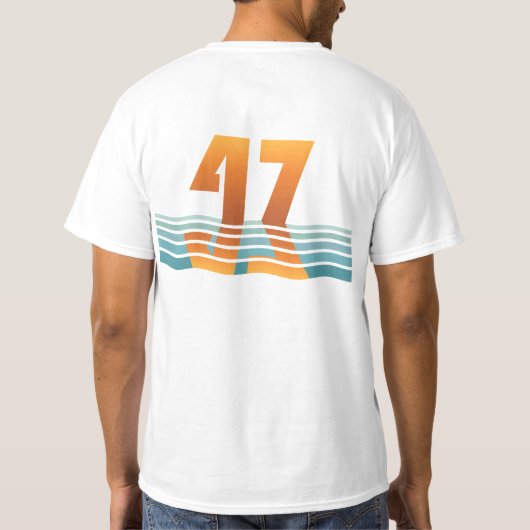 Heren Sunset 47 Tweezijdig Waarde T-shirt (Achterkant)