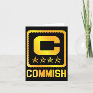 Heren T-shirt Commish Fantasy Football Draft Commi Kaart