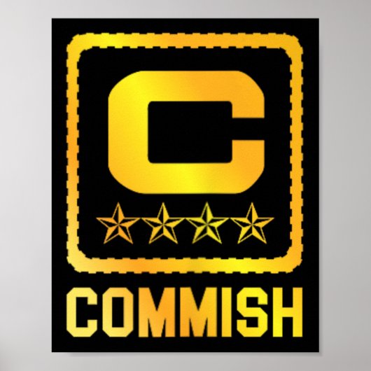 Heren T-shirt Commish Fantasy Football Draft Commi Poster (Voorkant)