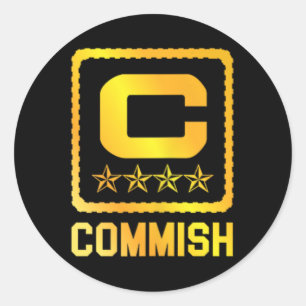 Heren T-shirt Commish Fantasy Football Draft Commi Ronde Sticker