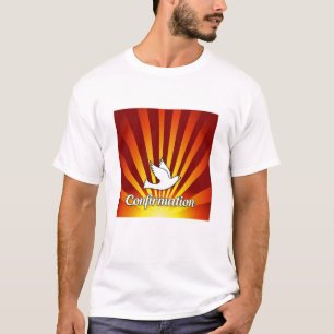 Heren T-shirt, Communie, Duif op Rood T-shirt