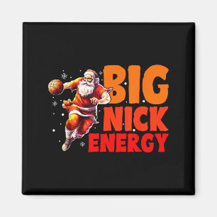 Heren T-shirt Grote Nick Energie Kerst Basketbal Magneet