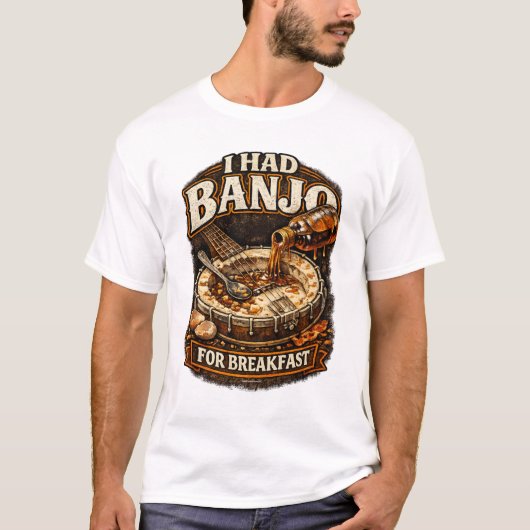Heren T-shirt "Ik had Banjo als ontbijt" (Voorkant)