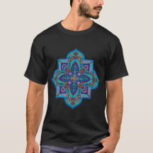 Heren T-shirt met blauwe mandala-design