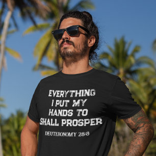 Heren T-shirt met christelijke tekst 'Voorspoed'