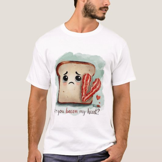 Heren T-shirt met droevig brood (Voorkant)