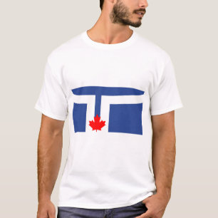 Heren T-shirt met vlag van Toronto, Canada