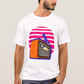 Heren T-shirt Retro Radio