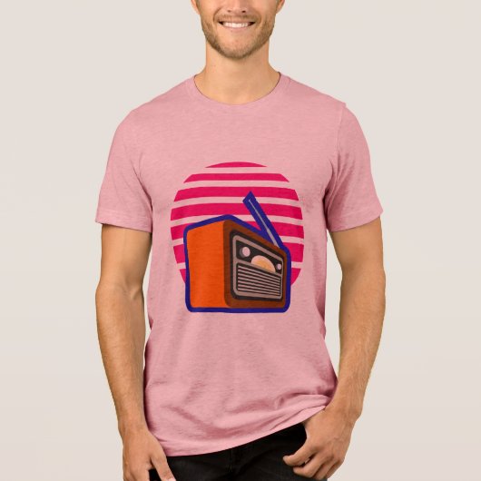 Heren T-shirt Retro Radio Vintage (Voorkant)