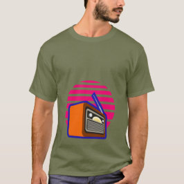 Heren T-shirt Retro Radio Vintage