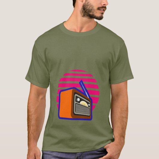 Heren T-shirt Retro Radio Vintage (Voorkant)