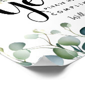 Heren toilet teken toiletartikelen eucalyptus groe poster (Hoek)